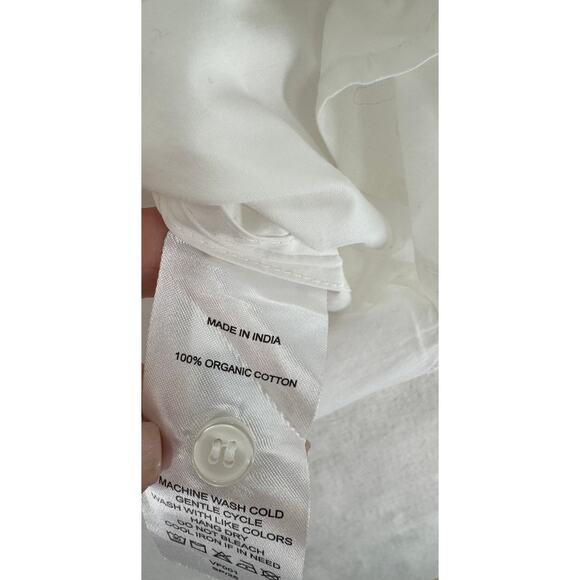 Quince Organic Cotton Poplin White Shirt Button Down Top Classic Large NWT - Picture 6 of 10